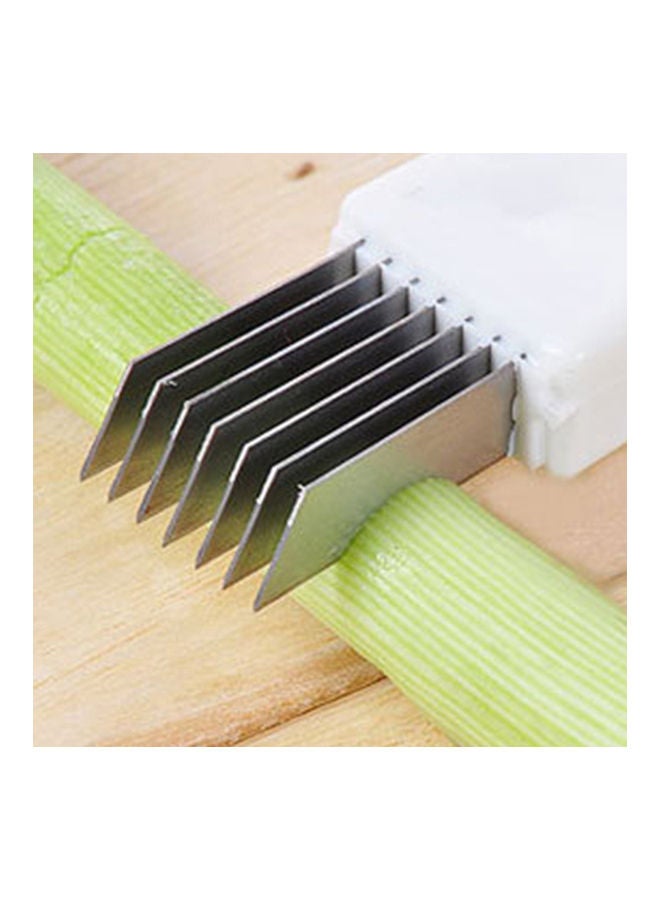 Generic Vegetable Chives Onion Cutter Slicer White / Silver 16X2.5X1.5cm