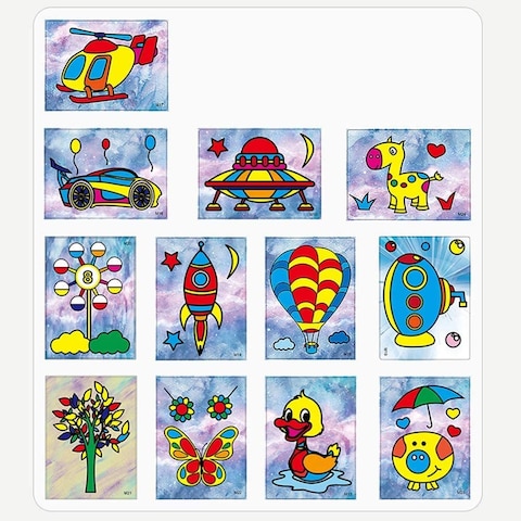 Doreen Sand Art Kit 12 Colors Colored Sand Art Kit Art Sand Scenic Sand Wiht 12 Sheets Sand Art Painting Cards (Gc1189A)