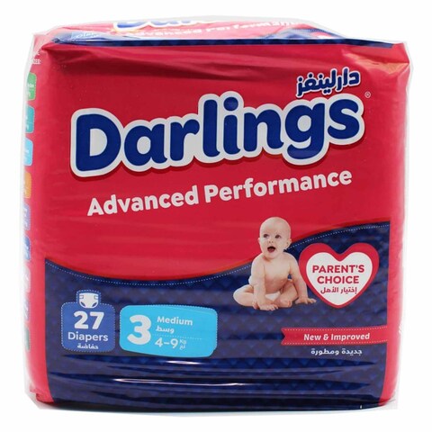 DARLINGS ADVANCED BB DIAPER MED 4-9KG 27S