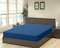 KLUB LINEN Stripe Microfiber Royal Blue Fitted Sheet -King 180 x 200 cm