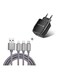 Generic 3-In-1 Nylon Braided USB Cable With Lightning Type-C Grey