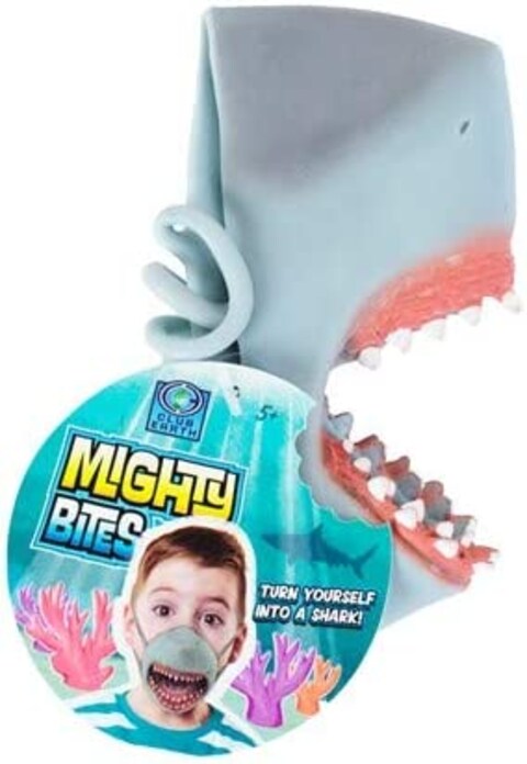 Play Visions Mighty Bites Shark Mask Kids Dress Up Toy 5+ Gray