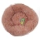 Grizzly Velor Plush Round Bed Beige Pink Large - 71 x 20cm