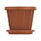 Cosmoplast Woodgrain Flower Pot With Tray Brown 12inch