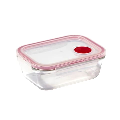 Lock &amp; Lock Rectangular Oven Glass Steam Vent Container - 630ml - Clear
