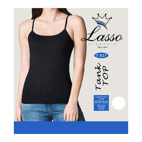 Lasso T827 Straps Tank Top For Women - XXL - Black
