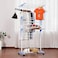 A/V Clothes Drying Rack, 3 Tier Rolling Dryer Clothes Hanger, Collapsible Garment Laundry Rack With Foldable Wings And Casters Indoor/Outdoor, Large Standing Rack Stainless Steel Hanging Rods(Gray)