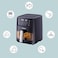 Crownline AF-397 Air Fryer w/Visible Cooking Window, Rapid Hot Air Circulation for Frying, Grilling, Broiling, Roasting, Baking &amp; more, 5.5L/2.4kg Capacity, 80-200℃ Temp Range, 1500W, 90-Min Timer.