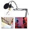 Docooler - BM800 Condenser Microphone Lit Pro Audio Studio Recording &amp; Brocasting Adjustable Mic Suspension Scissor Arm Pop Filter Black+Silvery