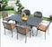 Yulan Outdoor Living Cast Aluminum Dining Table+Arm Chairs Set Patio Bar Garden Furniture Antique Table 411
