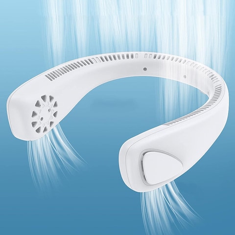 Generic 2 Pcs Rechargeable Personal Fan, Portable Bladeless Personal Fans, Wearable Air Conditioner Fan Battery Operated Leafless Neck Fan Cooler, Cooling Hanging Necklace, USB Rechargeable