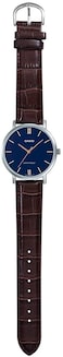 Casio Mens Quartz Watch, Analog Display And Leather Strap Mtp-Vt01L-2Budf