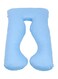 Generic U-Shaped Maternity Pillow Cotton Blue 120x80centimeter