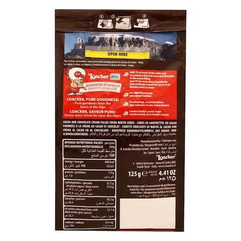 LOACKER QUADRATINI DOUBLE CHOCO125G