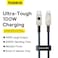 BASEUS Unbreakable Series for iPhone 15 Series 1m Type-C to Type-C 100W Fast Charging Data Cable iPhone 15/Pro/Max/Note series Samsung/LG/Huawei/Lenovo/Nokia/Vivo/Sony/Pixel/Xiaomi - Stellar White