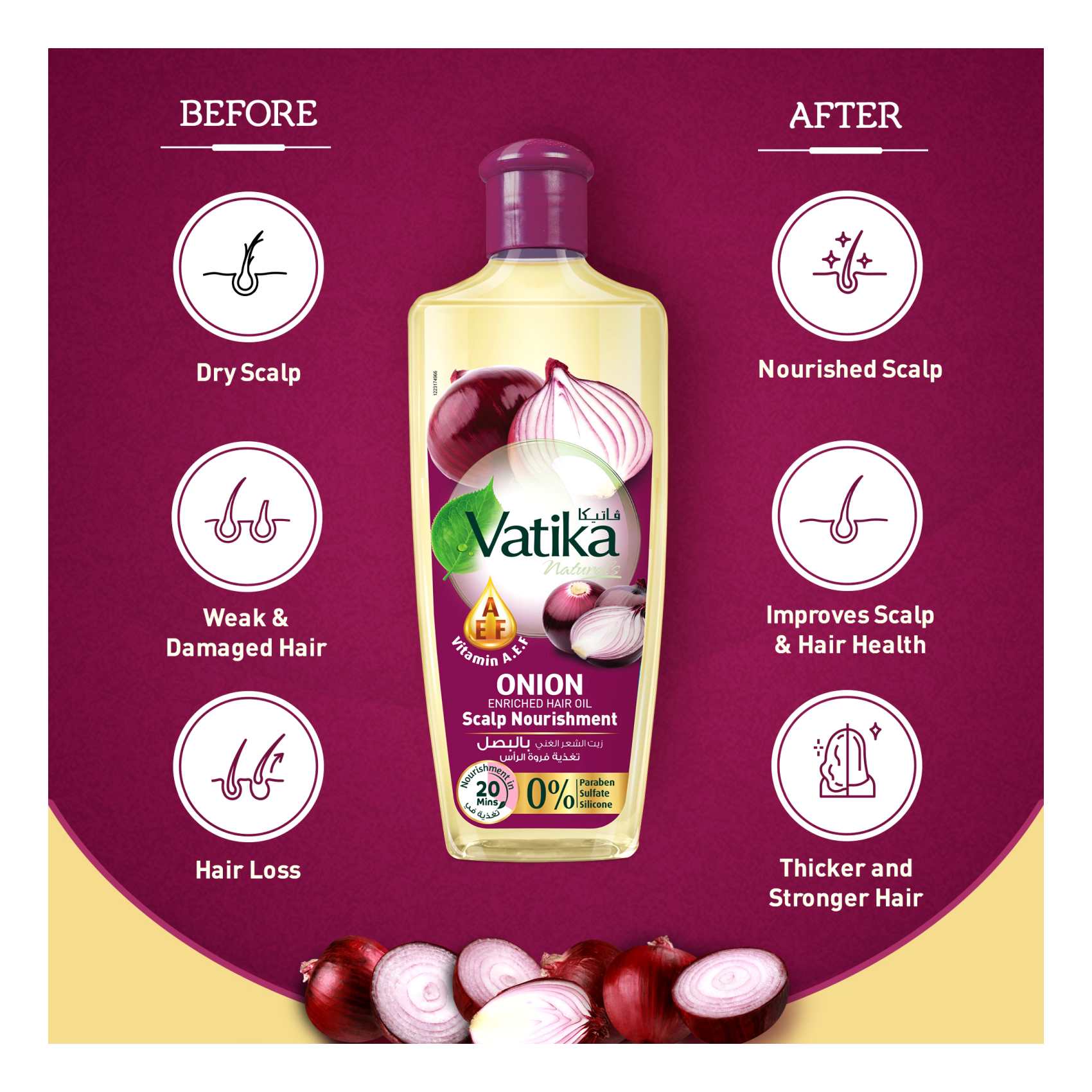 Vatika Naturals Onion Enriched Hair Oil Clear 300ml