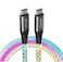 BWOO 65W RGB Light Fast Charging Type-C to Type-C USB Cable for Mobile Phones
