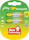 GP Batteries 2500NiMH Rechargeable AA Battery 2 Pieces, 30622, Powerbank, Standard
