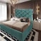 In House Victoria Velvet Bed Frame - King - 200x200 cm - Turquoise