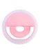 Generic - SG-11 Mini Rechargeable Phone LED Selfie Lamp Ring Light 8.3centimeter Pink/White