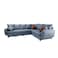 In House Burlap Corner Sofa, Grey, 6 Seats