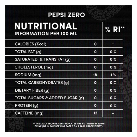 Pepsi Zero Sugar Soft Drink 1.25L x Pack of 6