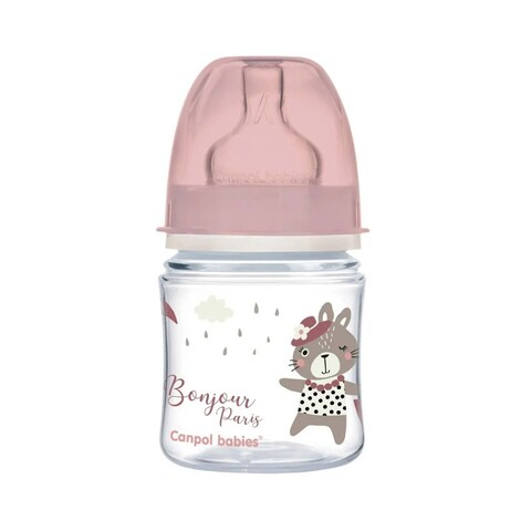 Canpol Babies Stars Newborn Baby Bottle - 120 ml - 0-3 Months - Pink