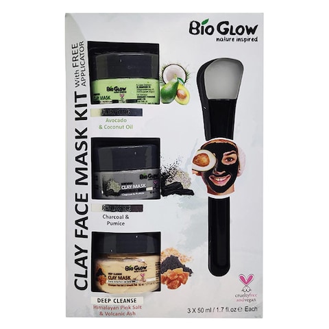 Bio Glow Peel Off Clay Face Mask Set  3 Pieces