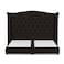 In House Al Dimashqi Linen Bed Frame - Queen - 200x150cm - Dark Brown