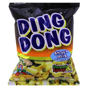 Ding Dong Sweet and Spicy Flavour Snack Mix with Chips and Curls, 100g