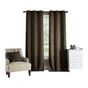Alngah Plain Curtain - Black