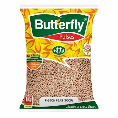 Butterfly Pigeon Peas Washed Toor Dal 1Kg
