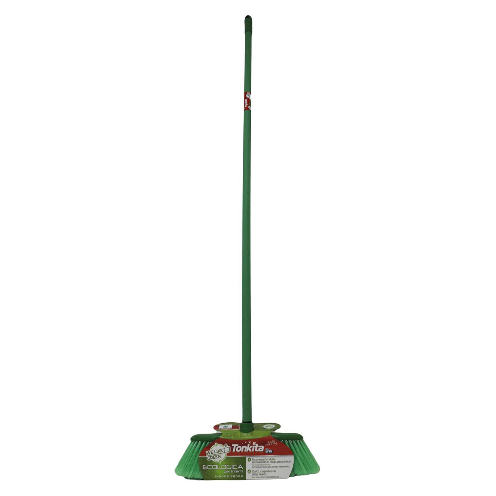 Arix Tonkita We Like Green Ecologica Indoor Broom With Stick Green