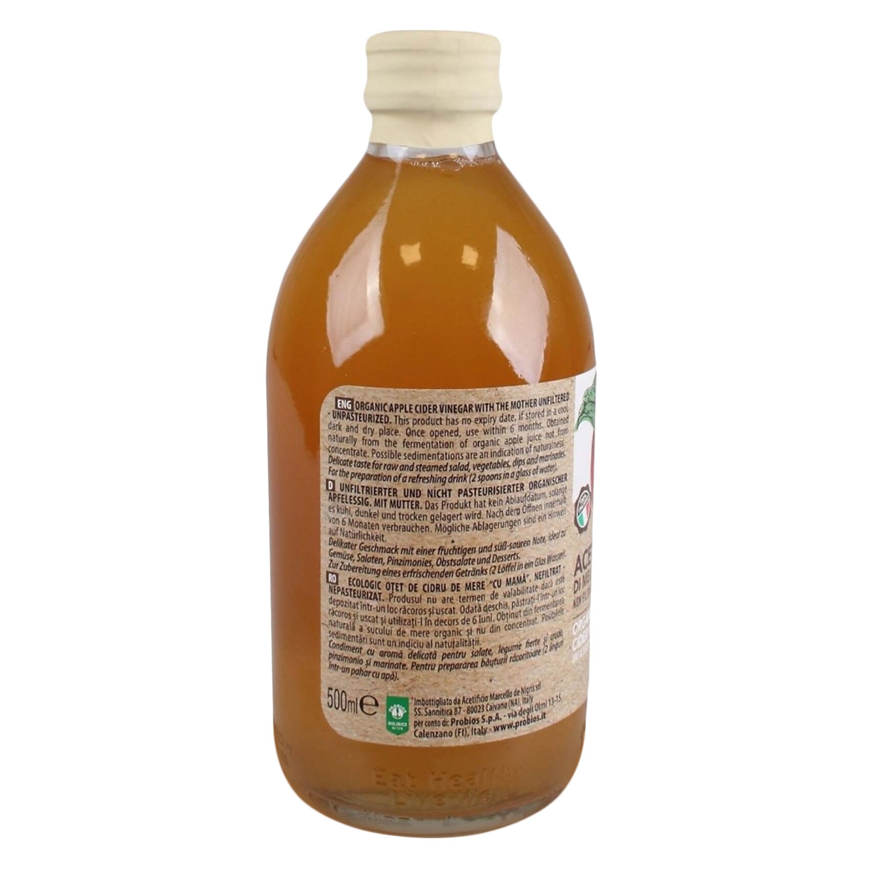 Probios Organic Vinegar Unfiltered Apple 500 Ml product thumbnail 3