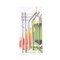 Generic-4 Pcs Reusable Drinking Straw Set 304 Stainless Steel Metal Straw Straight Bent with Cleaner Brush