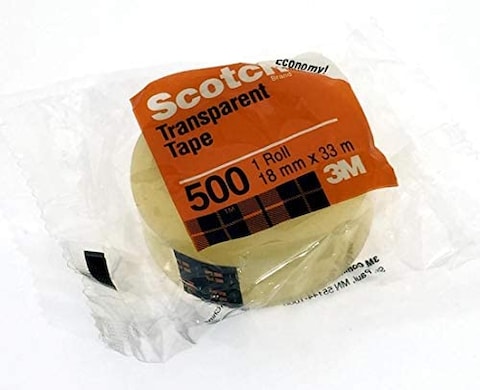 3M 500 Scotch Transparent Tape 18mm X33m EconomyPack of 8 rolls OSPM0013A