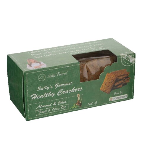 Sally&#39;s Healthy Crackers with Almond and Chia Seeds - 100 gram
