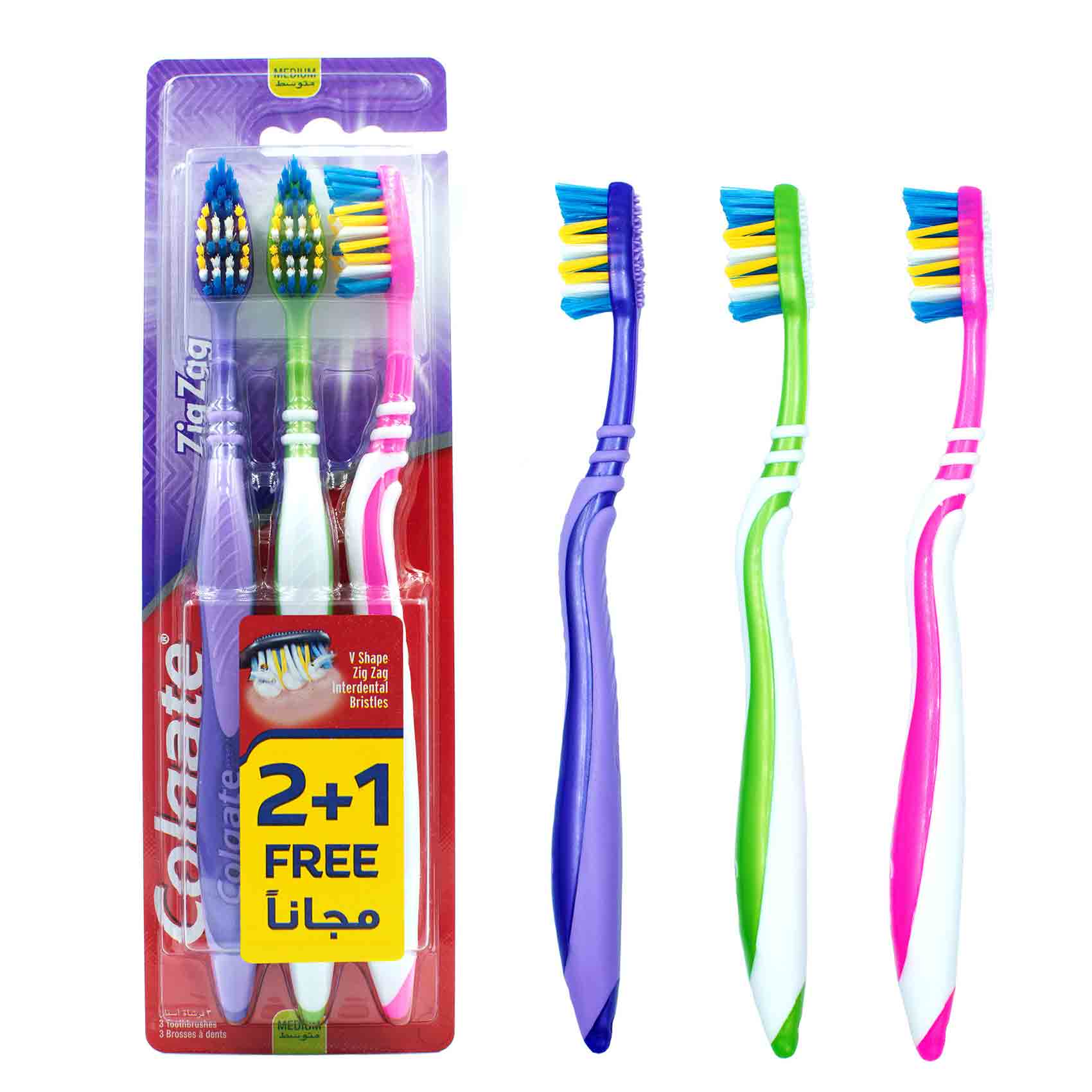 Colgate Toothbrush Zig Zag Medium 3 Pieces product thumbnail 4
