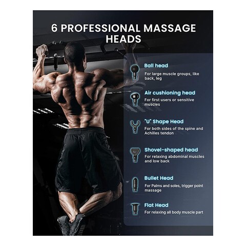 RENPHO R3 Power Upgrade Massage Gun Deep Tissue Muscle Massage Gun for Athletes Powerful Portable Electric Handheld Deep Tissue Massager Gun - Black
