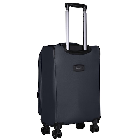 Eminent Expandable Luggage Trolley Bag Soft Suitcase for Unisex Travel Polyester Shell Lightweight with TSA lock Double Spinner Wheels E751SZ Carry On 20 Inch Black