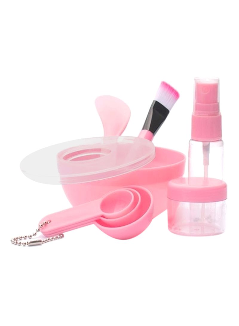 Generic 9-Piece Facial Mask Brush And Bowl Set Pink