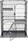 Large 2-tier cat cage, Strong quality cage, 2 Large doors with mobile spring door lock, Cat ladder, and 2 large widened floors, Indoor cat cage, suitable for multiple cats (Black, Gray)