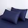 Luna Home King Size 6 Pieces Premium Satin Stripe Duvet Cover, Dark Blue