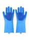 Generic 2-Piece Silicone Glove Set Blue