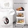 Orchid 3-Tier Multiuse Kitchen Organizer Rack Storage Trolleys Removable Storage Tower Rack Bathroom Shelf with Wheels and armrest Slim Rolling Storage Rack | Rolling Cart with Wheels Handle (White)