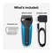 Braun Series 3 Wet and Dry Electric Shaver for Men - Blue - 310S