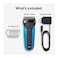 Braun Series 3 Wet and Dry Electric Shaver for Men - Blue - 310S