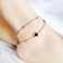 Aiwanto Two Layer Anklet Rose Gold Ankle Chain for Girl's