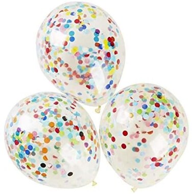 Balloons 8Pcs Mixed Color Confetti Balloons - Party Decorations - Clear Latex