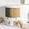 Rice Dispenser Rotating Grain Storage Container Large Sealed Grain Container with Lid Moisture Proof Household Cereal Dispenser Bucket for Kitchen Soybean Corn(22 lbs./10kg)